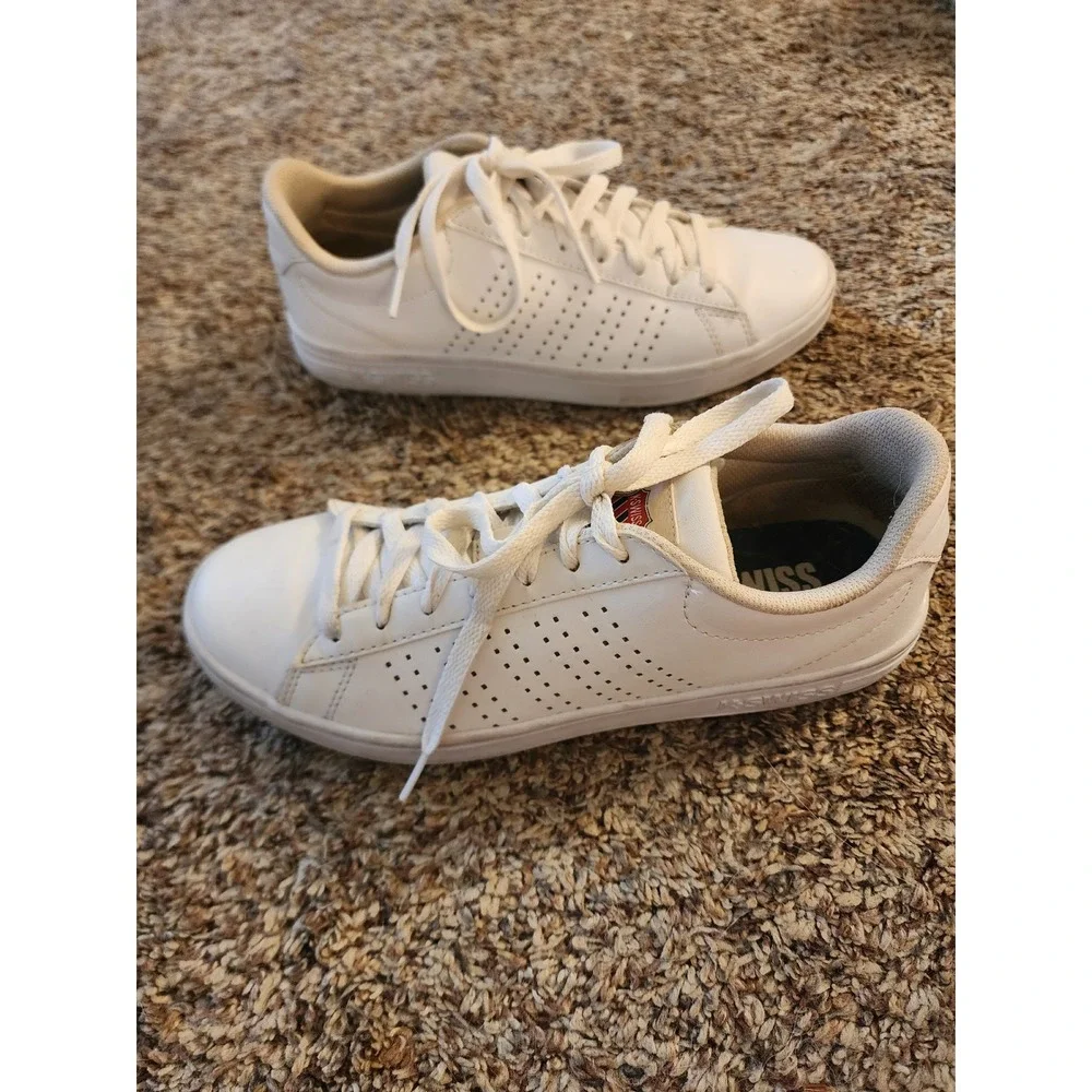 K-Swiss Court Casini White Leather Low Top Sneakers Women 8